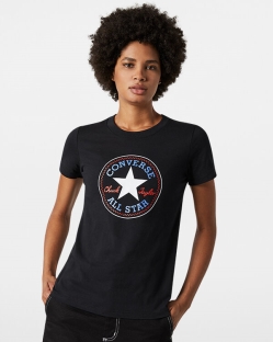 Camisetas Converse Chuck Taylor Patch Nova Para Mujer - Negras | Spain-3671